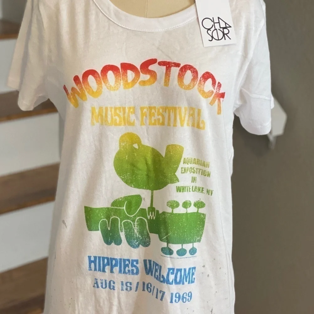 Chaser Woodstock Paint Splatter Hem Tshirt NWT​​​​​​​​​​ - Picture 7 of 8